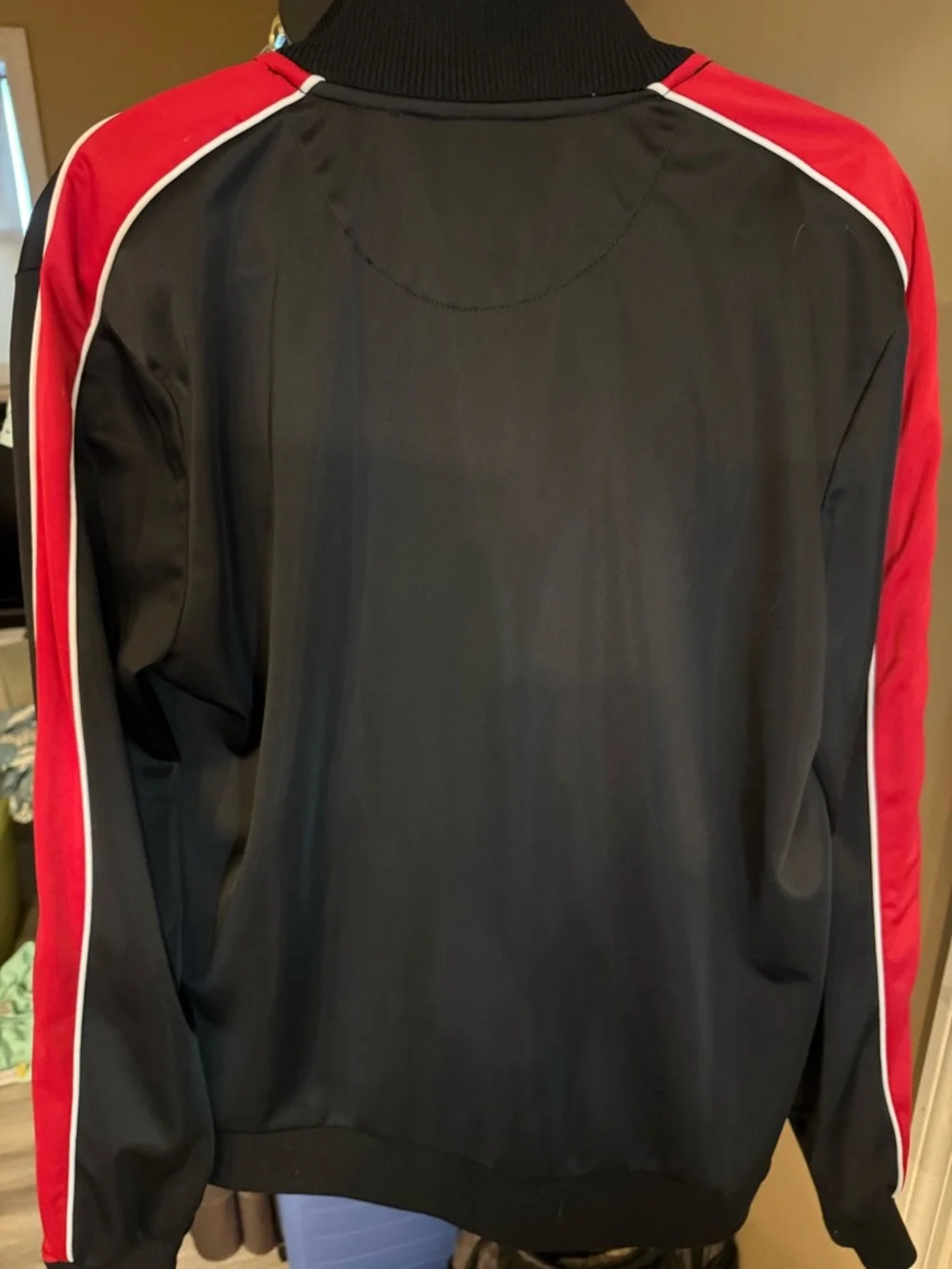 Sean John Colorblock Tracksuit Black Red White L 2 Piece Polyester Jacket Pants